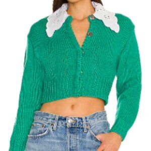 For Love & Lemons Stacy Cardigan - Green- Size Small